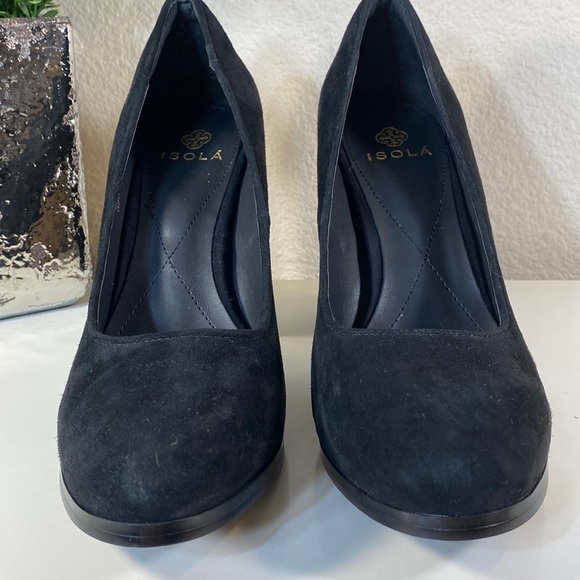 ISOLA block heel pump hayley black suede size 9.5 - Picture 5 of 11